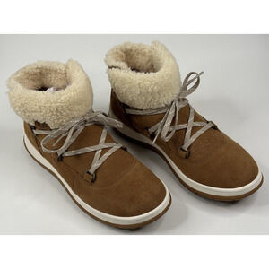 UGG Lakesider Heritage Lace Boots Women Size 10 Chestnut Suede Waterproof New